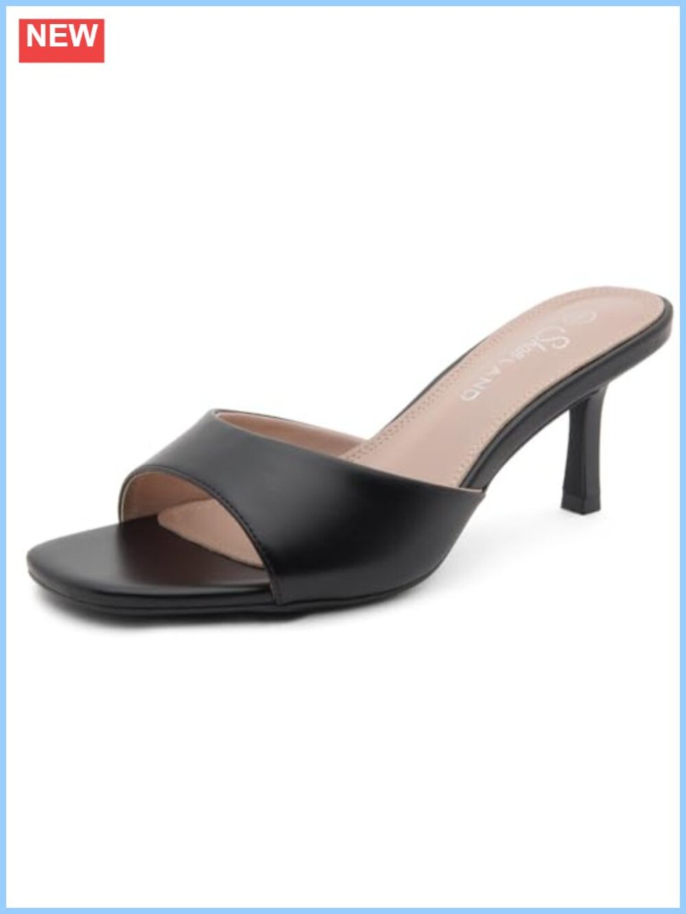 Women's Low Heel Stiletto Slides Open Toe Mules Dressy Heeled Sandals